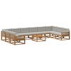 vidaXL Outdoor-Sofagarnitur mit Kissen 11 pcs Nat&uuml;rlich und Hellgrau
