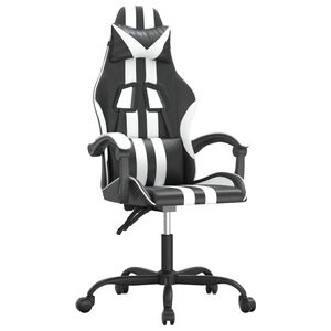 vidaXL Gaming-Stuhl Schwarz und Wei&szlig; Kunstleder
