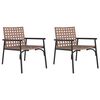 vidaXL Gartenstuhl 2 stk. Braun Poly-Rattan