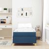 vidaXL Bettrahmen mit Matratze Blau 90 x 200 cm Stoff