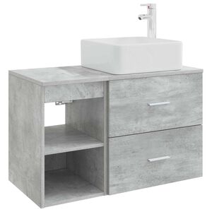 vidaXL Badezimmerm&ouml;bel-Set 2 pcs Betongrau Holzwerkstoff