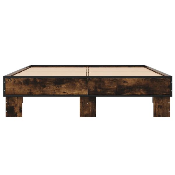 vidaXL Bettgestell R&auml;uchereiche 140x200 cm Holzwerkstoff und Metall