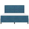 vidaXL Boxspringbett mit Kissen mit Kopfteil Blau 180 x 200 cm Samt
