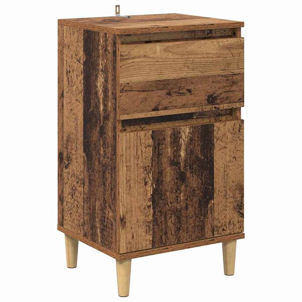 vidaXL Nachttisch mit Schubladen Altholz 40 x 35 x 70 cm Holzwerkstoff