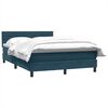 vidaXL Boxspringbett mit Matratze Dunkelblau 140x210 cm Samt