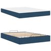 vidaXL Bettgestell mit Matratze mit Matratze 2 pcs Blau Stoff