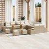 vidaXL Garten-Sofa-Set mit Kissen 14 pcs Beige Poly Rattan