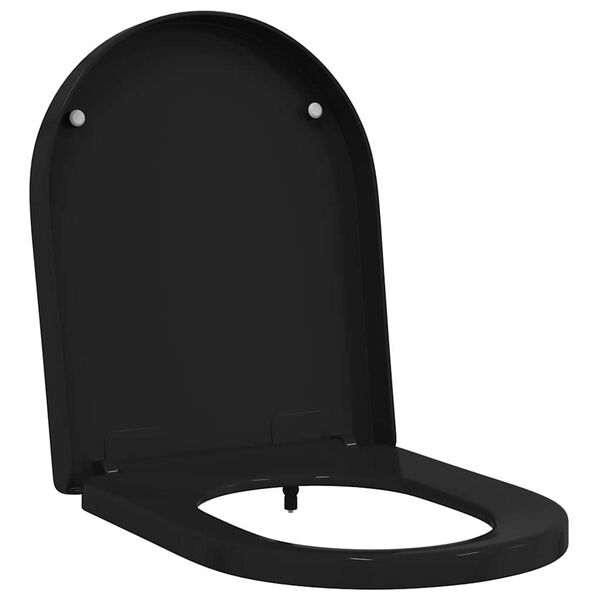 vidaXL Toilettensitz Schwarz 48 x 36,5 x 4,5 cm Polypropylen