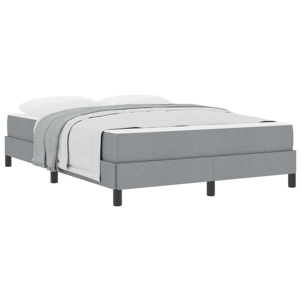 vidaXL Boxspringbett mit Matratze Hellgrau 140 x 190 cm Stoff