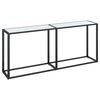 vidaXL Konsolentisch Wei&szlig; Marmor-Optik 180x35x75,5 cm Hartglas