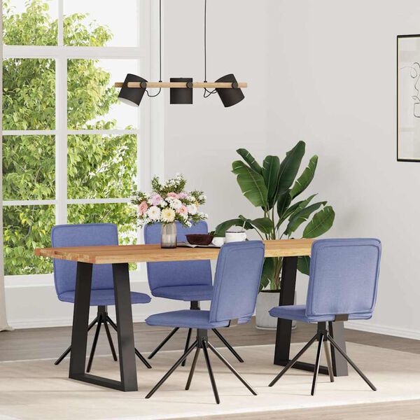 vidaXL Esszimmerst&uuml;hle 4 Stk. Jeansblau Stoff