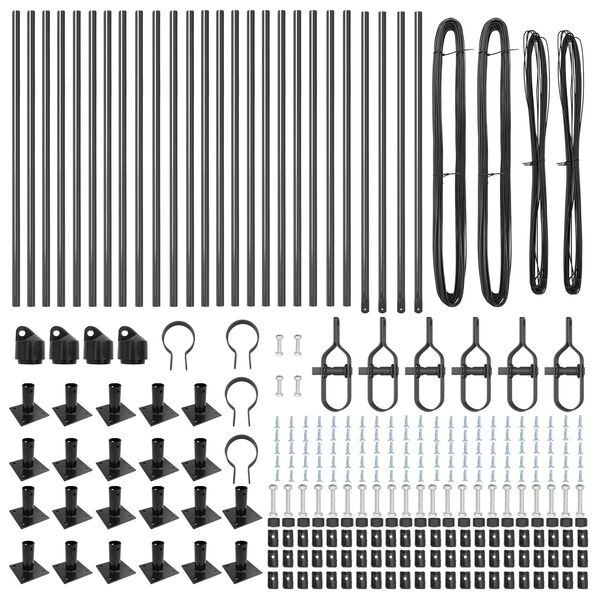 vidaXL Zaunpfosten 26 pcs Grau 3,2 x 3,2 x 110 cm