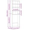 vidaXL Waschmaschinenregal Altholz-Optik 64x24x190 cm