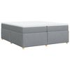 vidaXL Boxspringbett mit Matratze Hellgrau 200x200 cm Stoff