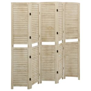 vidaXL 5-tlg. Raumteiler 175x165 cm Massivholz Paulownia
