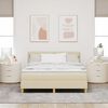 vidaXL LED Boxspringbett mit Matratze mit LED Creme 140 x 200 cm Stoff