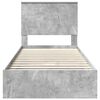 vidaXL Aufbewahrungsbett Beton Grau 90 x 200 cm Holzwerkstoff