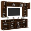 vidaXL 6-tlg. TV-Wohnwand mit LED-Leuchten Braun Eichen-Optik