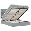 vidaXL Ottoman-Bett mit Matratze & LEDs Hellgrau 140x200 cm Stoff