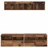 vidaXL TV Wand Einheiten mit LED mit LED 5 pcs Altholz 80 x 30 x 40 cm