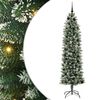 vidaXL K&uuml;nstlicher schlanker Weihnachtsbaum Gr&uuml;n und Wei&szlig; 210 cm