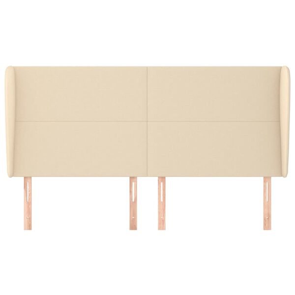 vidaXL Kopfteil mit Ohren Creme 163x23x118/128 cm Stoff
