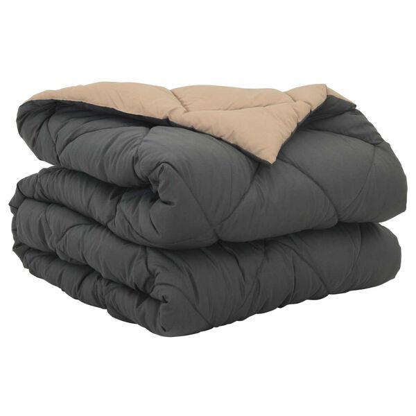 vidaXL Ganzjahresbettdecke Anthrazit und Taupe 200 x 155 cm Mikrofaser
