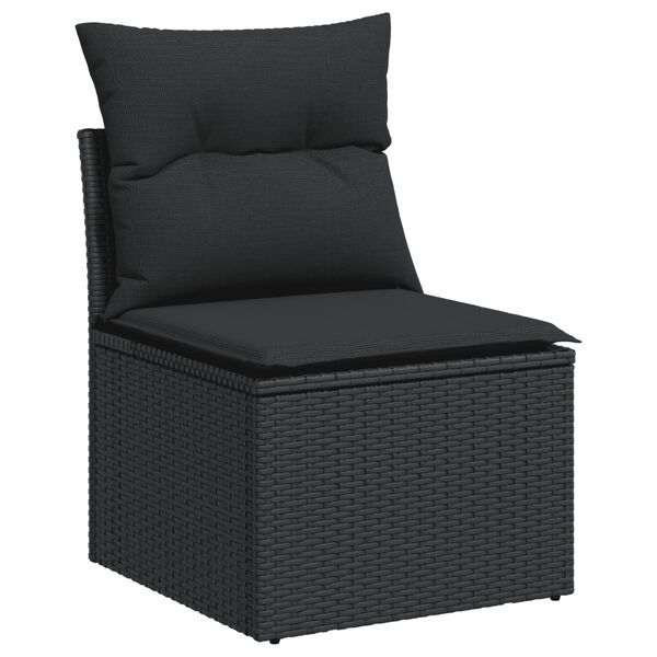 vidaXL 5-tlg. Garten-Sofagarnitur mit Kissen Grau Poly Rattan