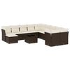 vidaXL 12-tlg. Garten-Sofagarnitur mit Kissen Braun Poly Rattan