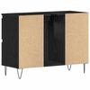 vidaXL Waschbeckenschrank mit Tür Schwarz Eichen-Optik 80 x 33 x 60 cm