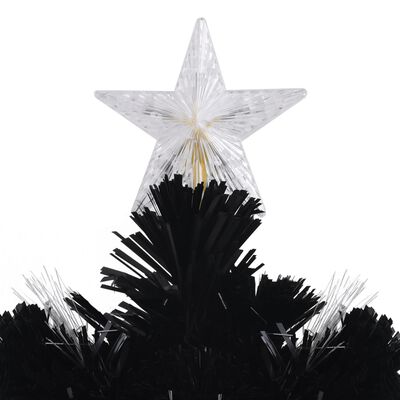 vidaXL Weihnachtsbaum mit LED-Schneeflocken Schwarz 180 cm Fiberoptik