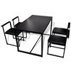 vidaXL 5-teilige Essgruppe Tisch + 4 St&uuml;hle Schwarz