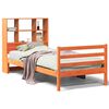 vidaXL Massivholzbett mit Regal ohne Matratze Wachsbraun 75x190 cm