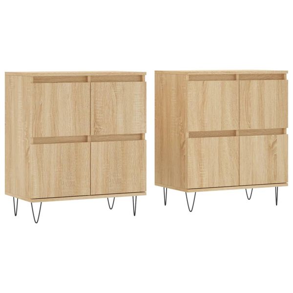 vidaXL Sideboards 2 Stk. Sonoma-Eiche Holzwerkstoff