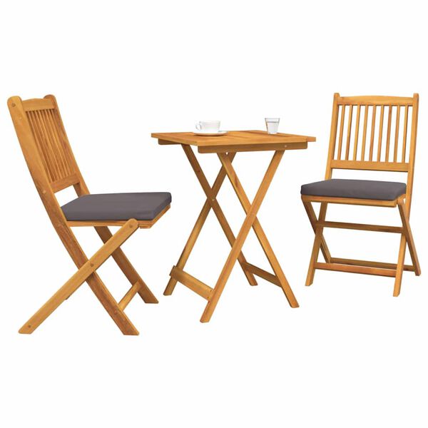 vidaXL Garten Bistro Set 3 pcs Braun Massivholz Akazie