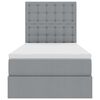 vidaXL Bett mit Stauraum und LED Hellgrau 90 x 200 cm Polyester