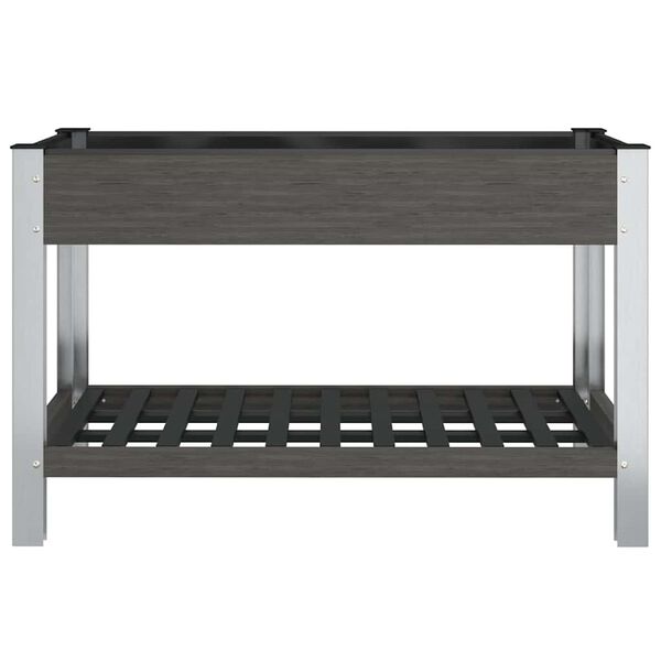 vidaXL Garten-Hochbeet mit Ablage Grau 120x50x75 cm WPC