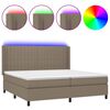 vidaXL Boxspringbett mit Matratze & LED Taupe 200x200 cm Stoff