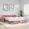 vidaXL Tagesbett Ausziehbar mit Schubladen Rosa 100x200 cm Samt