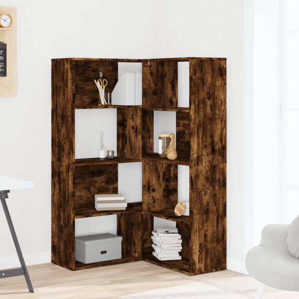 vidaXL Eck-B&uuml;cherregal 4 Etagen R&auml;uchereiche 85x85x140cm Holzwerkstoff