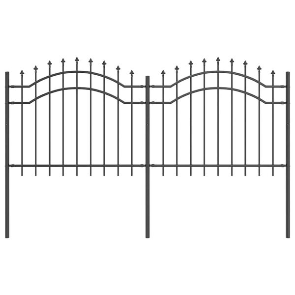 vidaXL Gartenzaun Grau 240 x 140 cm Pulverbeschichteter Stahl