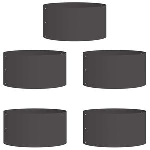 vidaXL Pflanzenring 5 Stk. Schwarz 40 x 40 x 20 cm Kaltgewalzter Stahl