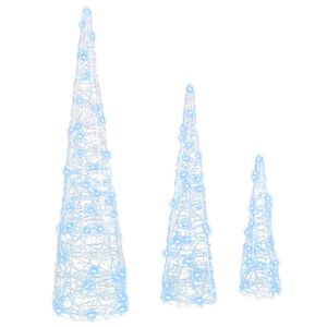 vidaXL Weihnachtsbaum mit 90 LEDs 3 pcs Kaltwei&szlig; 20 x 20 x 80 cm Acryl