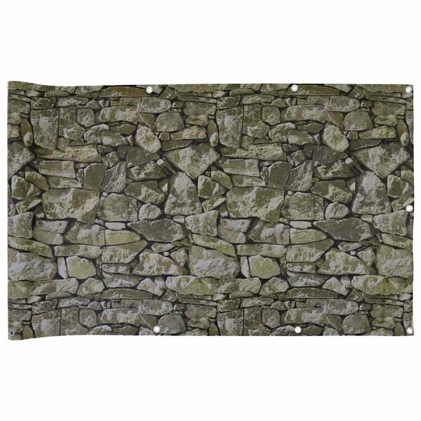 vidaXL Balkon-Sichtschutz Steinoptik 1000x75 cm PVC