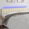 vidaXL LED Kopfteil Creme 200x5x78/88 cm Kunstleder