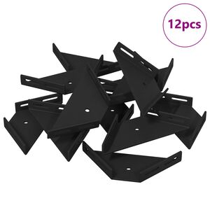 vidaXL Eckhalter 12 Schwarz 138,5 x 50,5 x 16 mm Eisen