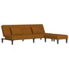 vidaXL Schlafsofa 2-Sitzer mit 2 Kissen & Hocker Braun Samt