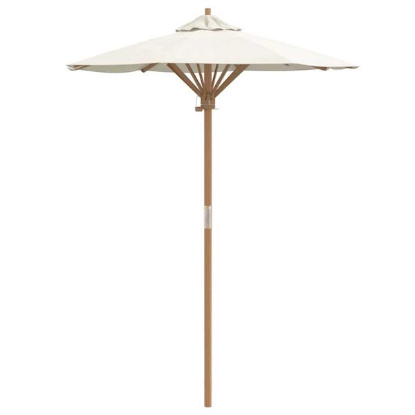 vidaXL Garten-Sonnenschirm Cremewei&szlig; &Oslash; 270 x 260 cm Bambus