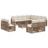 vidaXL Gartensofa-set 12 stk. Beige Poly-Rattan