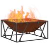 vidaXL Feuerstelle Braun 80 x 80 x 40 cm Wetterfeststahl